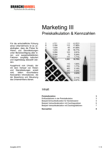 Marketing III - Preiskalkulation & Kennzahlen