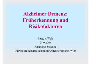 Alzheimer Demenz: Früherkennung und Risikofaktoren
