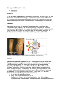 Schwerpunkt: Orthopädie – Knie 1. Bakerzyste Einleitung