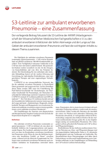 S3-Leitlinie zur ambulant erworbenen Pneumonie - CME