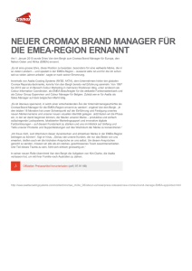 Neuer Cromax Brand Manager für die EMEA-Region