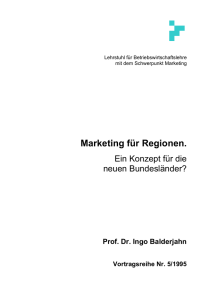 Marketing für Regionen.