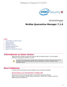McAfee Quarantine Manager 7.1.0 Versionshinweise