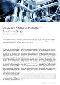 Database Resource Manager – Stand der Dinge