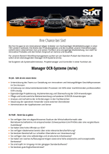 Ihre Chance bei Sixt! Manager OCR