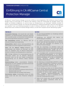 Einführung in CA ARCserve Central Protection Manager