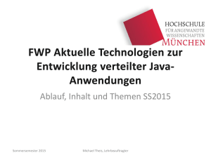 FWP Aktuelle Technologien zur Entwicklung verteilter Java