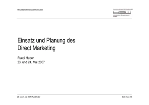 Einsatz und Planung des Direct Marketing