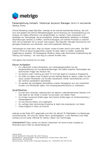Festanstellung Vollzeit: Technical Account Manager (w/m) in