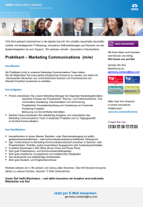 Praktikant – Marketing Communications (m/w)