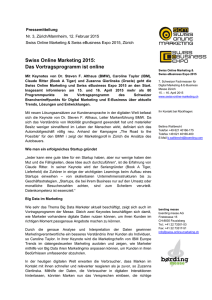 Swiss Online Marketing 2015: Das Vortragsprogramm ist online