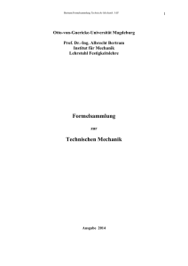 Formelsammlung Technischen Mechanik - Otto-von