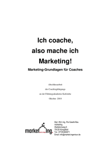 Ich coache, also mache ich Marketing!