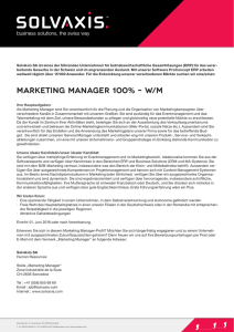 marketing manager 100% – w/m