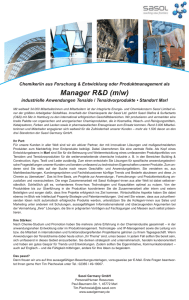 Manager R&D (m/w)