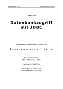 Datenbankzugriff mit JDBC