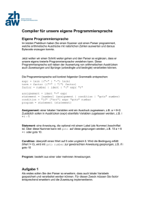 Compiler für unsere eigene Programmiersprache