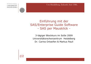Einführung mit der SAS/Enterprise Guide Software - SAS per