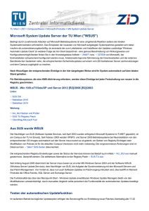 Microsoft System Update Server der TU Wien ("WSUS")