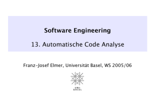 Software Engineering 13. Automatische Code