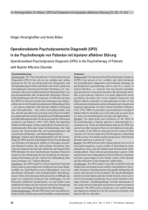 Operationalisierte Psychodynamische Diagnostik (OPD) - CIP