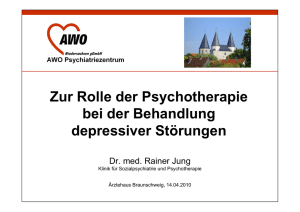 Zur Rolle der Psychotherapie bei der Behandlung depressiver