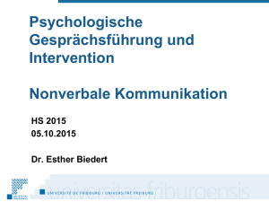 Psychologische Gesprächsführung und Intervention Nonverbale