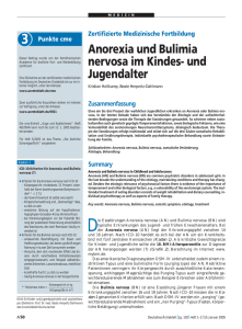 Anorexia und Bulimia nervosa im Kindes