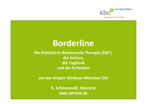 Vortrag von Oberarzt Bertram Schneeweiß: Borderline und DBT am