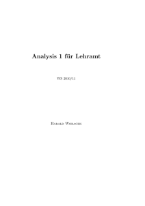 Analysis 1 für Lehramt