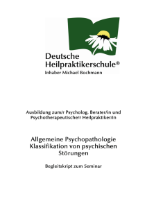 Allgemeine Psychopathologie - Deutsche Heilpraktikerschule