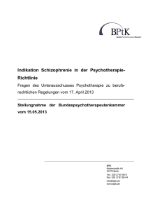 Indikation Schizophrenie in der Psychotherapie