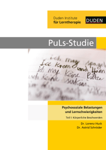 PuLs-Studie - Psychosoziale Belastungen und Lernschwierigkeiten