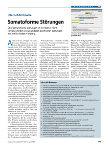Somatoforme Störungen - Deutsches Ärzteblatt