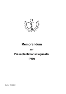 Memorandum zur Präimplantationsdiagnostik