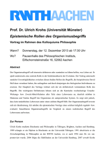 Prof. Dr. Ulrich Krohs (Universität Münster)
