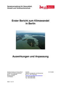 Erster Bericht zum Klimawandel in Berlin
