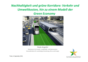 Nachhaltigkeit und grüne Korridore: Verkehr und Umweltkosten, hin