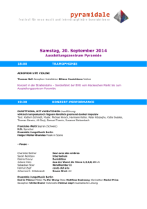 Samstag, 20. September 2014 - Neue Zeitschrift für Musik