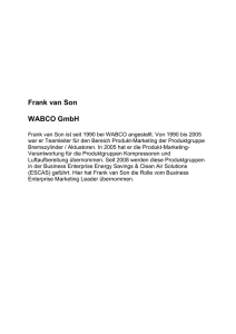 Frank van Son WABCO GmbH - Hanser Tagungen und Messen