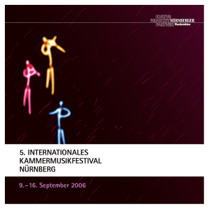 Programmheft 2006 - Internationales Kammermusikfestival Nürnberg
