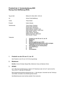 Protokoll der 3 - RC Steffisburg