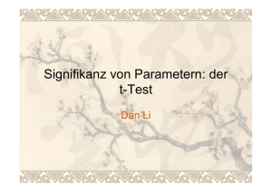 Signifikanz von Parametern: der t-Test