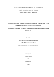 veno-occlusive disease, VOD/SOS - Elektronische Dissertationen