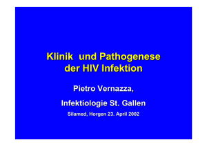 Klinik und Pathogenese der HIV Infektion