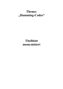 Thema: „Hamming-Codes“ Titelblatt anonymisiert