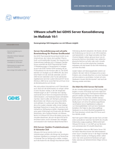 VMware schafft bei GEHIS Server Konsolidierung im Maßstab 10:1