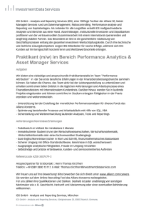 Praktikant (m/w) im Bereich Performance Analytics & Asset Manager