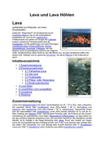 Lava und Lava Höhlen Lava - bei Swiss-Cave