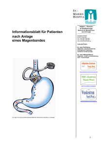 Informationsblatt für Patienten nach Anlage eines Magenbandes